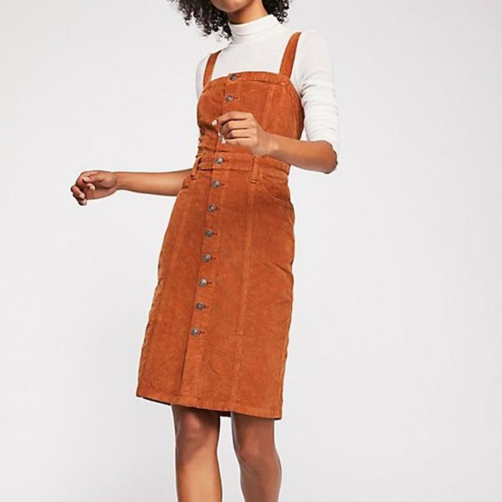 Free People Buttonfront Cord Dress